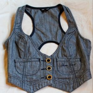 Guess Jeans blue and black denim vest